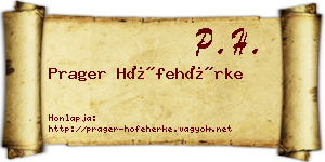 Prager Hófehérke névjegykártya